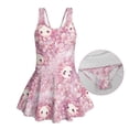 thumbnail image 5 of Xixirimido Pink Cherry Blossom & Axolotl Print Girls One Piece Swimsuits Sleeveless Swim Dress for Girls Skirted Bathing Suit Hawaiian Skirt Swimwear UPF 50+ Sun Protection, 5-6 Years, 5 of 7