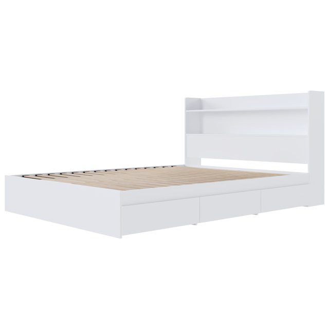 Nexera Harper 2-Piece Reversible Storage Bed Set, White, Double