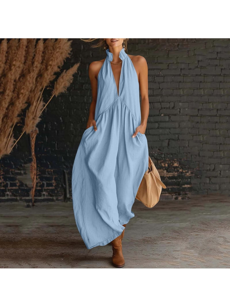 halter neck pleated maxi dress Halter Neck Pleated Maxi Dress