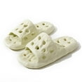 thumbnail image 4 of XUNKUSGA Slippers for Women Comfortable Breathable Hollow Shower Shoes with Drain Holes Soft Comfort Non-Slip Shower Slippers Soild Color Thickened Sole Cloud Slides for Women Green, 4 of 5