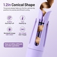 thumbnail image 2 of Automatic Hair Curler, Professional Auto-Rotating Curling Iron with Ceramic Barrel, 3 Adjustable Temperature Settings, Anti-Tangle & Anti-Scald Design for All Hair Types,purple, 2 of 7