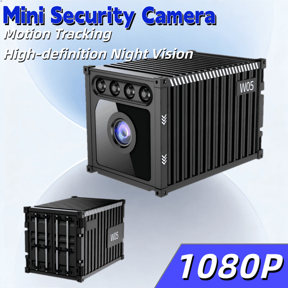 Portable Mini Camera (Black)- 1080P WiFi Cam, Night Vision Motion Detection, APP Remote View & 128GB SD Supported