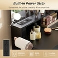 thumbnail image 6 of VEANERWOOD Makeup Vanity Table Set with Lighted Mirror & Power Strip for Bedroom, Black, 6 of 12