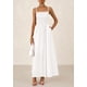 thumbnail image 5 of Vestido largo PRETTYGARDEN para mujer, estampado, verano 2025, blanco, 5 of 9