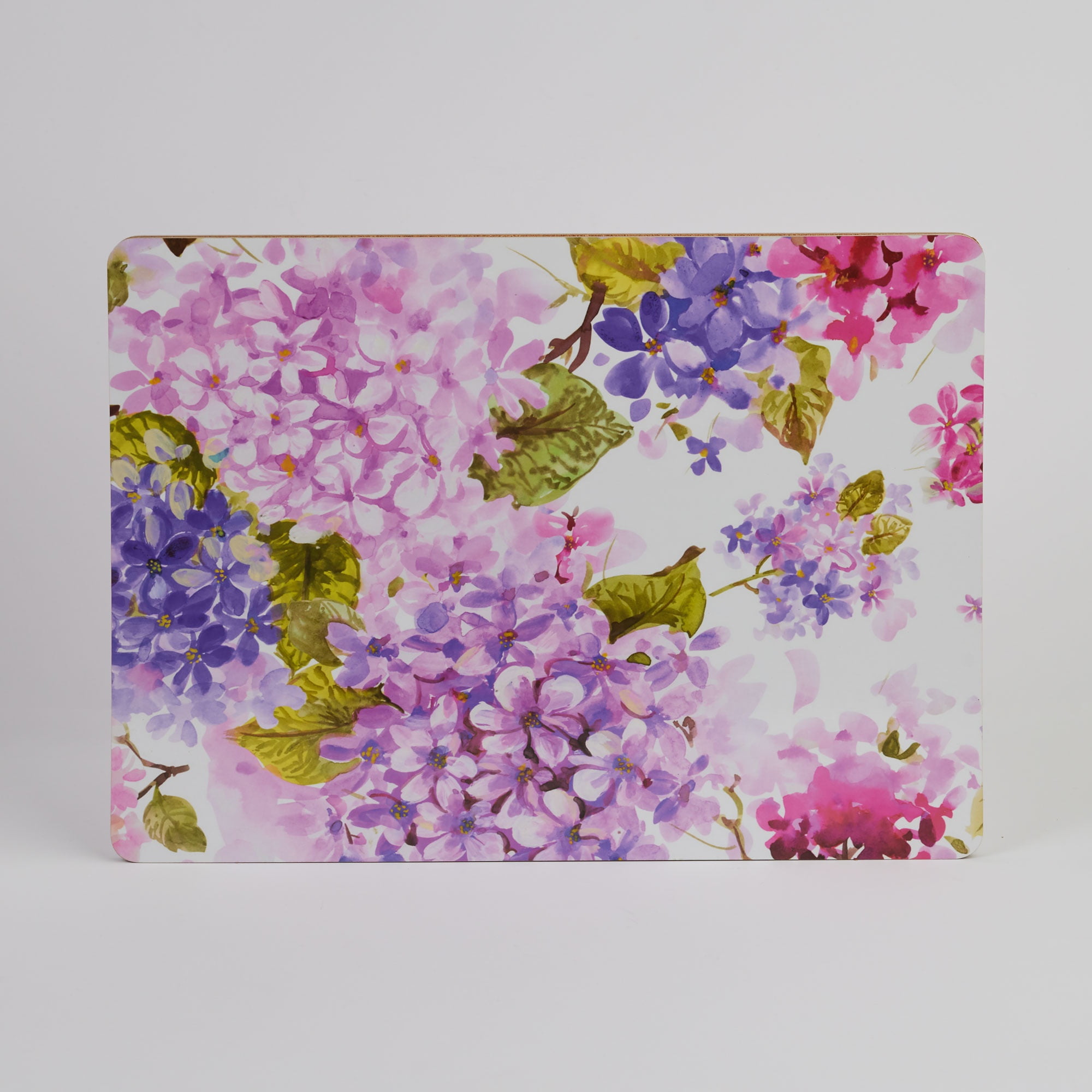 Hydrangea Floral Cork Placemat Set, 11.5"x15.5" (Set of 2)