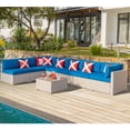 thumbnail image 2 of COSIEST Outdoor Patio Furniture 8 Piece Beige Wicker Sectional Sofa Set, 2 of 6