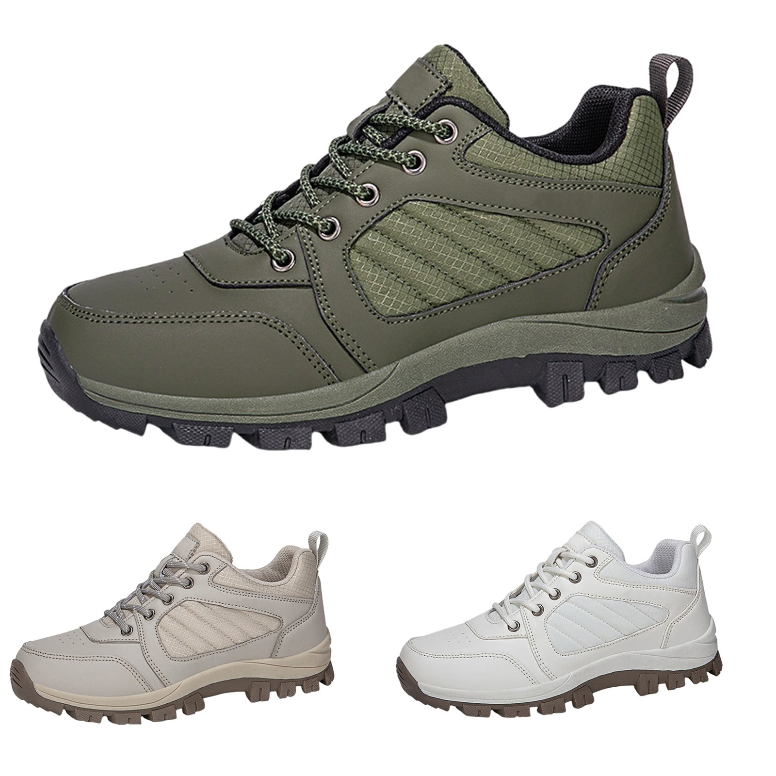 AUDeals Men's Hiking Boots, Lightweight Breathable Shoes with Waterproof Comfort for Trail Trekking and Outdoor Use (Green, 8.5)