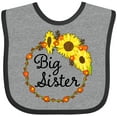 thumbnail image 3 of Inktastic Big Sister Sunflower Wreath Boys or Girls Baby Bib, 3 of 4