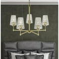 thumbnail image 2 of 60W X 5 Crestwood Metal Chandelier With Textured Glass Shades, Antique Brass, 2 of 3