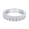 thumbnail image 3 of 2 Carat Round Cut Lab Created Moissanite Diamond Full Eternity Engagement Wedding Band Ring In 14k White Gold(G-H Color,VVS1 Clarity,2.00 Cttw)-5, 3 of 7