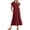 Wine, variant on gakvbuo summer dresses for women 2024 vacation trendy Women's Summer Casual Short Sleeve Crewneck Dress Casual Flowy Tiered Maxi Beach Dress With Pockets