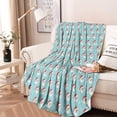 thumbnail image 2 of Light Blue Christmas Santa Pattern Round Blanket,Comfortable Soft Flannel Throw Blanket,All Season,Warm Lightweight Blankets for Sofa Bed Couch Living Room Chair 47"x47", 2 of 5