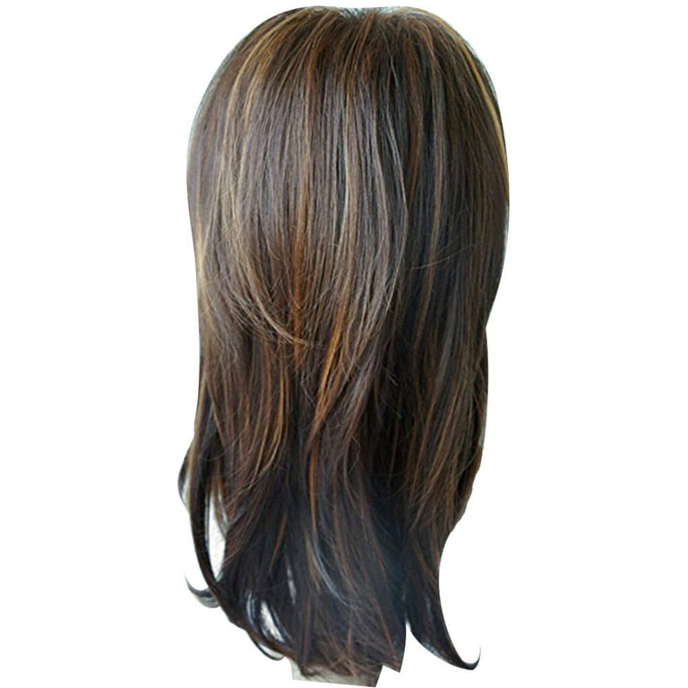 Woxinda Hair Stand for Braiding Hair Braid Hair Holder Stand Fiber High Temperature Silk Wig for Women with Gradient Brown Dyeing Medium Length Curly