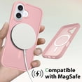 thumbnail image 5 of For iPhone 16 Phone Case, Matte Magnetic,Support for Magsafe,Lightweight & Slim,Translucent Frosted Shockproof Protective Rugged Scratch-Resistant Phone Case Cover,Pink, 5 of 6
