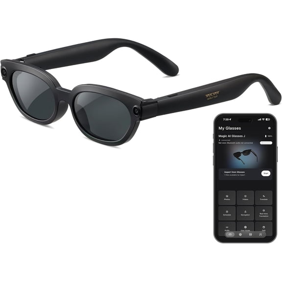 MAGICMAN II AI Smart Glasses with 9MP Camera, 32GB Storage, Real-Time Translation, Open-Ear Audio and Bluetooth 5.2