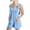 Light Blue, variant on Ruyang Short Linen Overall for Teen Girls Adjusted Strap Sleeveless Wide Leg Short Jumpsuit Summer Romper Kids Casual Overall
