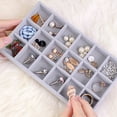 thumbnail image 3 of Hot Sales Fashion Portable Velvet Jewelry Ring Jewelry Display Organizer Box Tray Holder Earring Jewelry Storage Case Showcase 23, 3 of 6