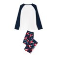 thumbnail image 6 of Michellecmm Family Matching Christmas Pajamas Sets Long Sleeve Patchwork Tops + Elk Print Pants or Long Sleeve Jumpsuit, 6 of 10