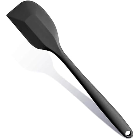 Black Rubber Spatula for Kitchen Use, 10.8In Silicone Spatulas for Cooking Heat Resistant, Flexible Small kitchen Spatula for Kitchen Nonstick Cookware