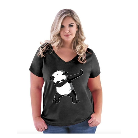 Normal is Boring - Women's Plus Size V-neck T-Shirt, up to Size 28 - Dancing Panda