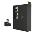 thumbnail image 3 of Newboti Furniture Kenya 2 Piece Bedroom Set, Armoire & Nightstand, Black 41171, 3 of 7