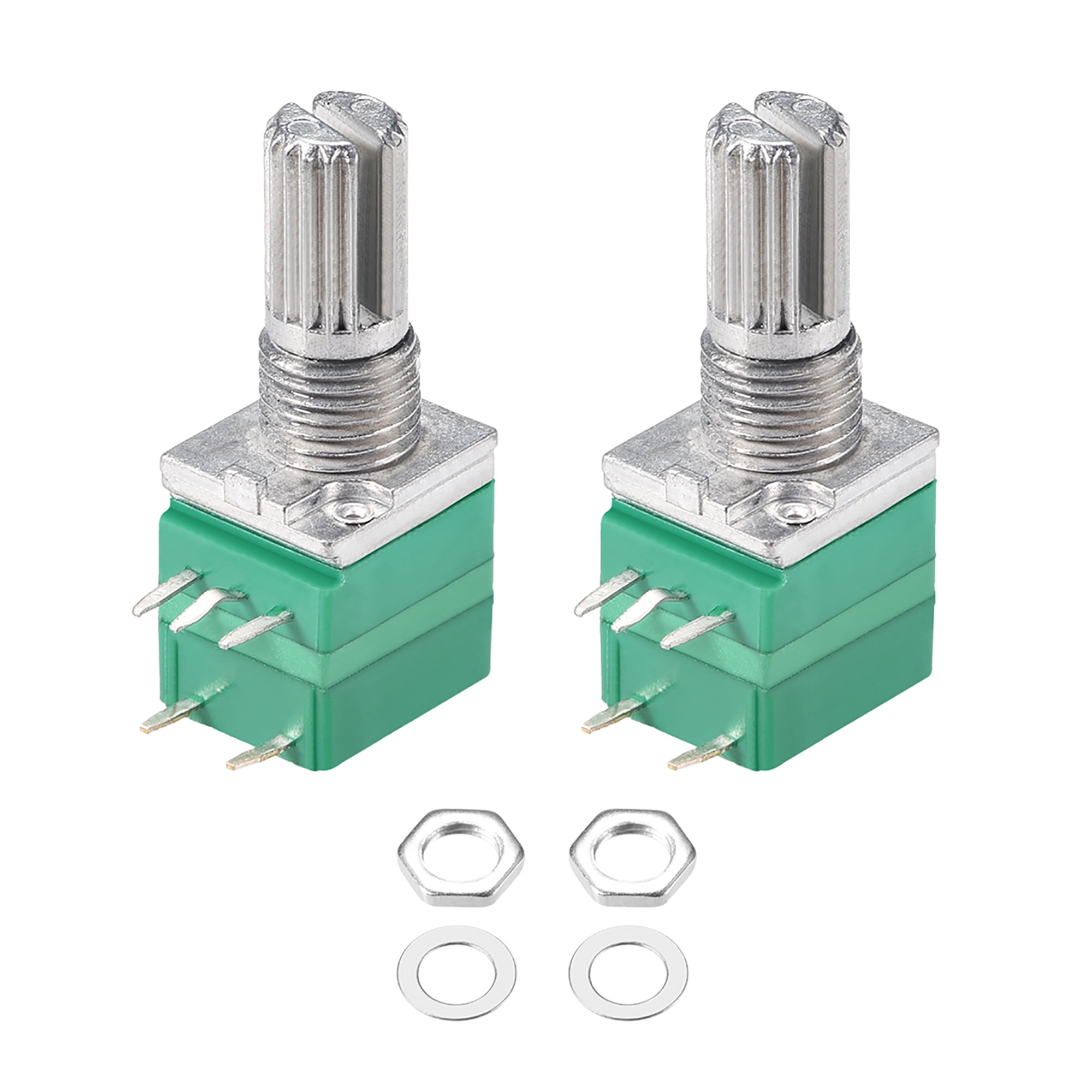 Potentiometer With Switch B500K Ohm Variable Resistors Single Turn Rotary Carbon Film Taper