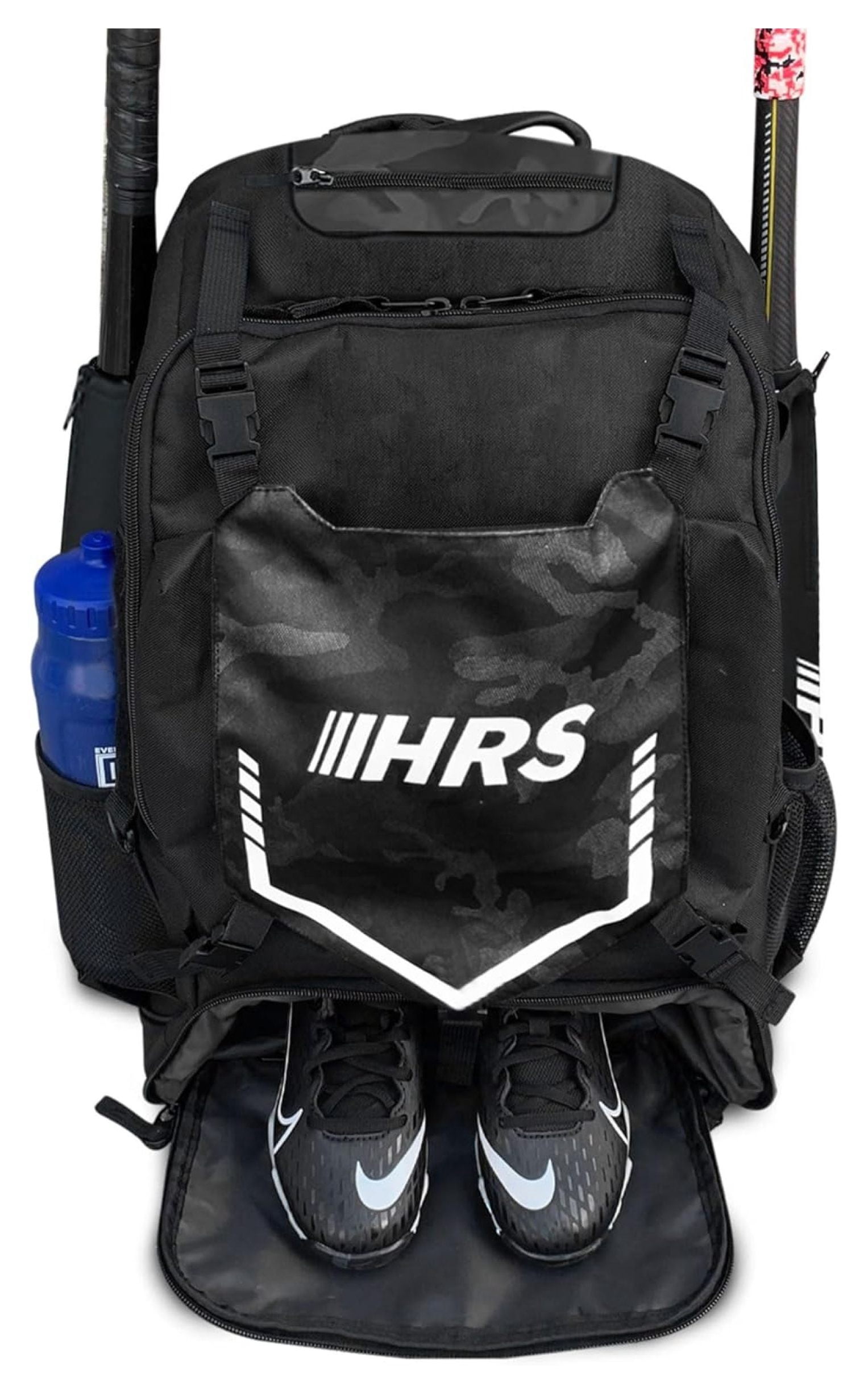Baseball Bag, Softball Bat Bag for Youth & Adult. Holds 4 Bats, Glove, Water Bottle, Shoe Compartment, Helmet, Fence Hook for Equipment & Gear