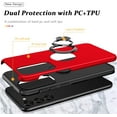 thumbnail image 5 of Shockproof Case for Samsung S23 Plus/S23+ 5G, [Embedded Finger Ring] Military Grade Phone Case Cover with Reinforced Metal Stand Kickstand [Support Magnetic Car Holder] for S23+, Red, 5 of 13