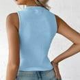 thumbnail image 3 of yunLCZ Square Neck Tank Top Womens Casual Slim Fit V Neck Ribbed Knit Tanks Tops Sleeveless T Shirts Blouses Summer Sleeveless Tops, 3 of 4