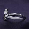 thumbnail image 5 of AFFY Round White & Black Natural Diamond Paw Print Promise Ring 14K White Gold Over Sterling Silver, 5 of 9