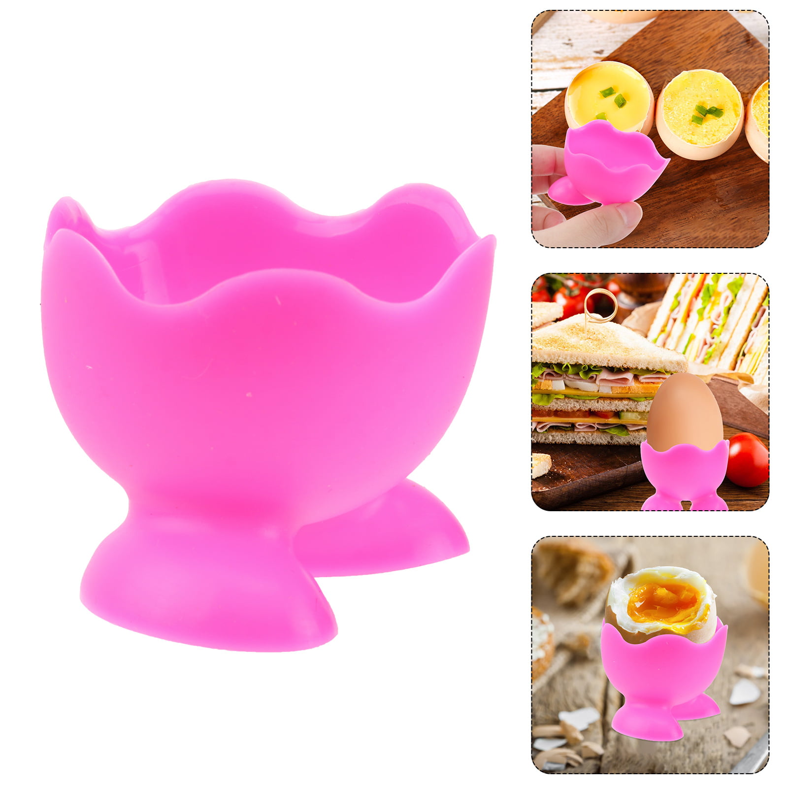 3pcs Silicone Egg Cup Holders Boiled Egg Serving Cups Creative