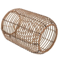 Worgeous Elegant Retro Chandelier Faux Rattan Woven Pendant Lamp Shade Simple Installation For Home