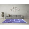 thumbnail image 3 of Ahgly Company Machine Washable Indoor Square Abstract Blue Contemporary Area Rugs, 5' Square, 3 of 4