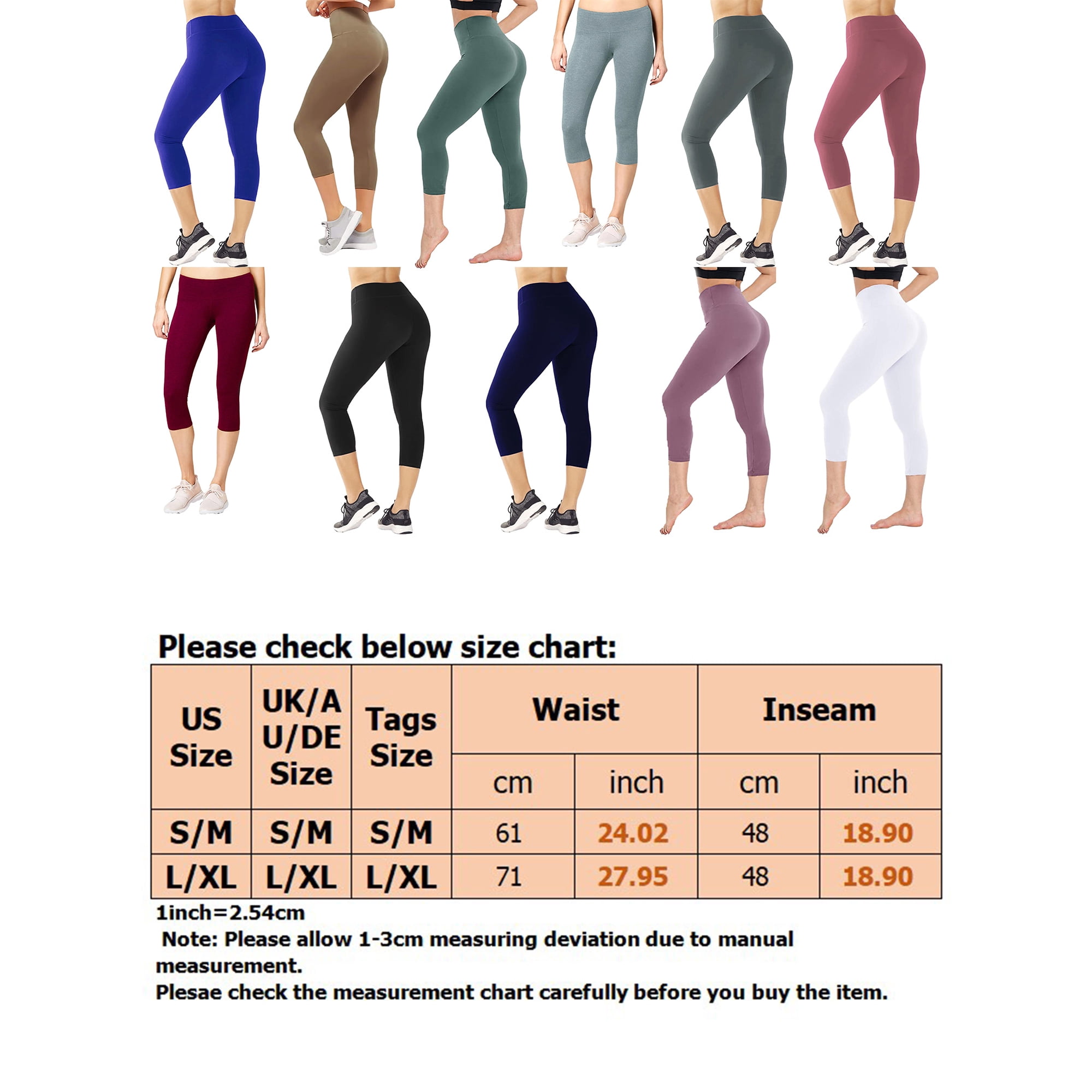 Sexy Dance Ladies Workout Pants Tummy Control Capri Leggings Solid