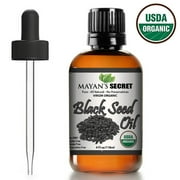 Mayan's Secret - 4oz Cold Pressed Black Cumin Seed Oil Organic USDA Certified -Nigella Sativa Cold Pressed, Virgin, Unrefined, Vegan, Non-GMO, No Preservatives - Omega 3 6 9, for Skin & Hair