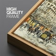 thumbnail image 4 of IDEA4WALL Extra Large Framed Canvas Print Wall Art Winter Cityscape Street Scene in Snow Illustrations Urban Fine Art Oversized Artwork Relax/Calm for Living Room - 60"x30", 4 of 5