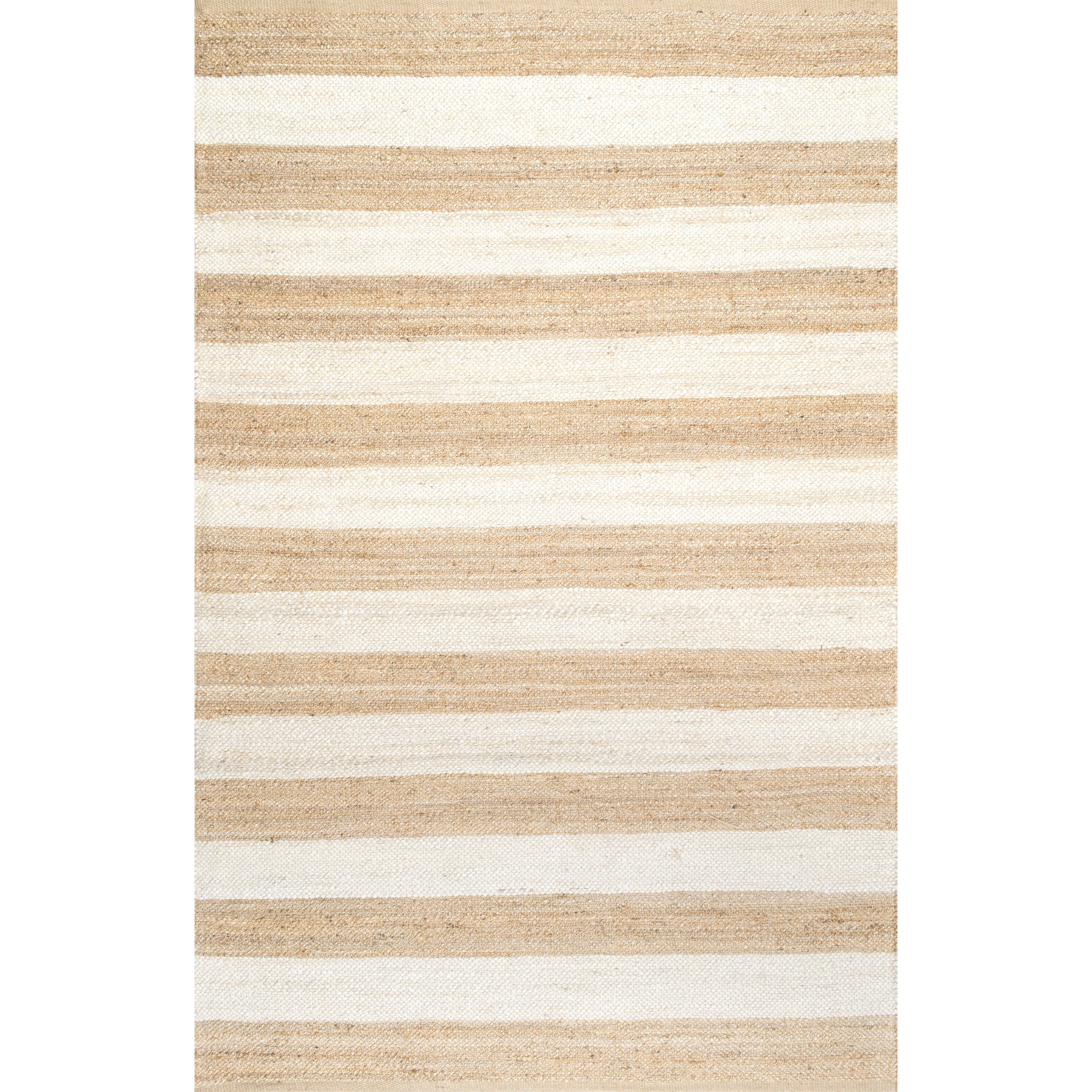 nuLOOM Alisia Flatweave Stripes Jute Area Rug, 9' 6" x 13' 6", Off White