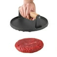 thumbnail image 6 of Homelife Meat Press for Grilling Round Cast Iron Bacon Press Rectangle Burger Press with Wooden Handle with Wooden Handle, 6 of 13