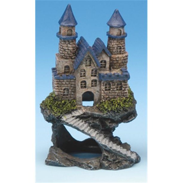 Magical Castle Aquarium Ornament Blue Roof