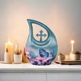 thumbnail image 6 of MUKTIVE Colorful Butterfly on Flowers Urns for Human Ashes Adult Man, Cremation Urns for Mom & Dad, Blue Funeral Urn for Women, Decorative Urn for Male & Female, (1 Large 10 ", 4 Keepsake 3 "), 6 of 7