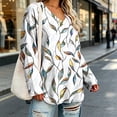 thumbnail image 4 of Womens V Neck Long Sleeve Tops Plus Size Printed Casual Blouses Soft Comfortable Shirts Summer Fall Tops Loose Fit Pullover Tops Daily Wear Outfits Tops, 4 of 6
