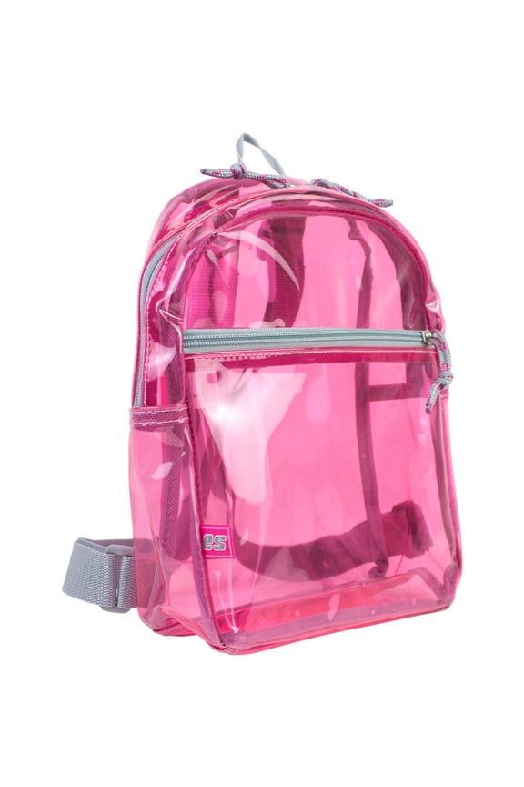 Unisex Clear PVC Mini Backpack, Pink