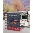 thumbnail image 5 of 4th of July RV Awning Sun Shade Screen 9'X7' American Flag Mesh Sunscreen Patriotic Stars Retro Wood Grain Awning Shade Screen with Zipper UV Blocker Completed Kits for RV Motorhome Camper, 5 of 7