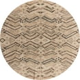 thumbnail image 1 of Ahgly Company Indoor Round Abstract Dark Almond Brown Solid Area Rugs, 4' Round, 1 of 6