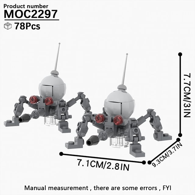 MOOXI Most Complete Space Wars Droid Spider Bot Sentry Adult Building Block Set MOC Brick Model Kit DIY Diorama Toy For Boy Gift,MOC2297