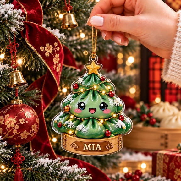Cute Bao Dumpling Christmas Ornament for Food Lovers