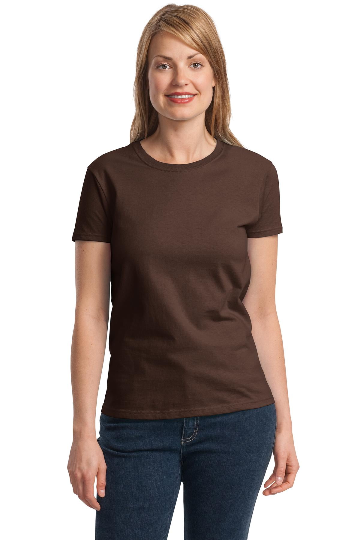 Gildan Women's 100 Percent Cotton Short Sleeve Taped Neck TShirt