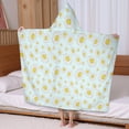 thumbnail image 5 of Light Blue Daisy Flower Pattern Hooded Bath Towel，60"x35" for Ages 3 To 12 Kids, Quick Dry Lightweight Soft Microfiber Hood Beach Towel Cover Up for Kids, 5 of 7
