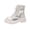 White, variant on Ankle Boots for Women Solid Color Mid Heel Booties Goth Round Toe Mesh Cutout Boots Women Lace Up Motorcycle Wedges