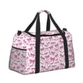thumbnail image 2 of Honeii Pink bows Print Gym Bag,Carry on Weekender Overnight Bag, Travel Duffel Bags, Personal Item Travel Bag,Tote Bag,Workout Dance Bag, 2 of 7